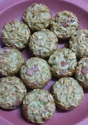 Foto resep Omlet mie mini simple abiiz😀😀