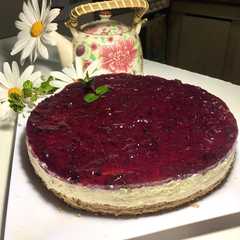 A picture of 🫐Cheesecake de arándanos sin horno🫐.