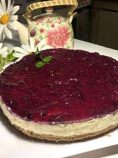 Una foto de 🫐Cheesecake de arándanos sin horno🫐