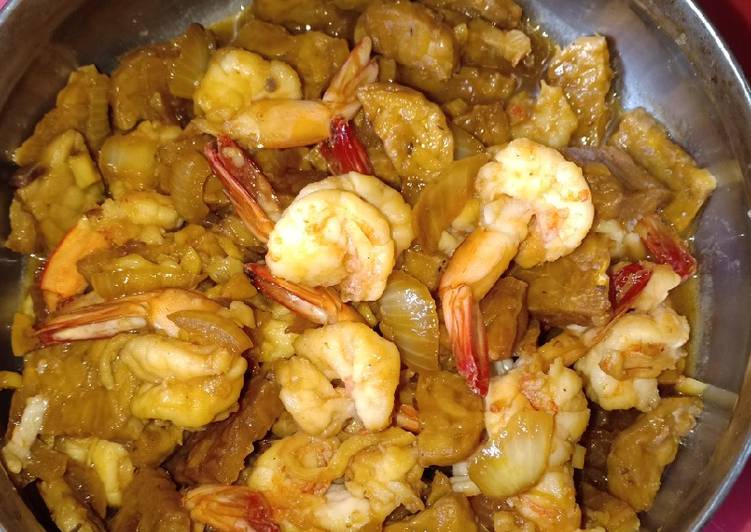 Resep Udang Tempe Saus Inggris, Lezat Sekali
