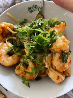 Una foto de Pasta con Camarones Cajún