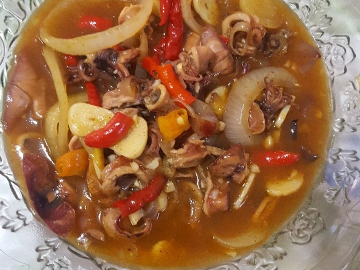 Cara Simple Menyiapkan Resep  Cumi Asin saos asam manis yang Lezat, Menggugah Selera