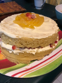 Una foto de Torta de vainilla y crema