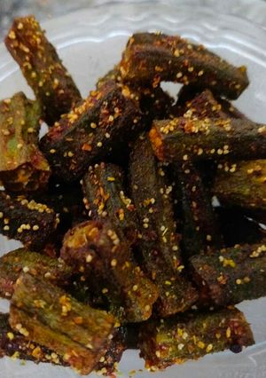 A picture of Kurkuri bhindi.