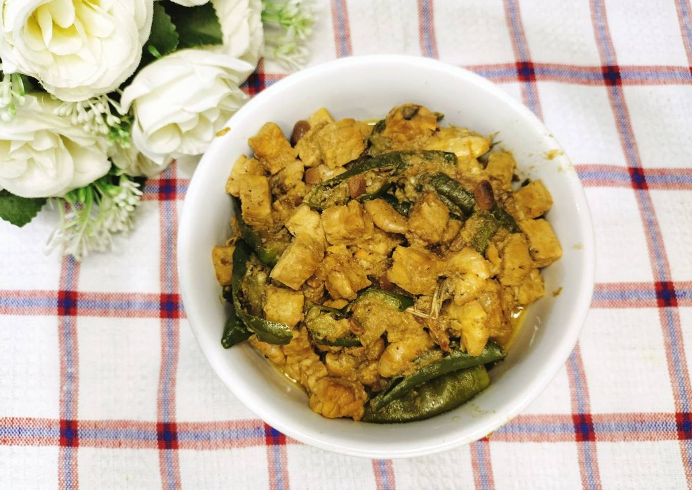 Tempe Cabe Ijo (bumbu tauco)