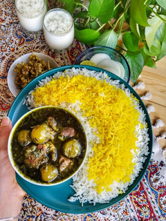 عکسی از دستور خورشت گوجه سبز