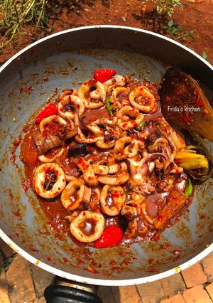 Foto resep Cumi basah bumbu balado pedas