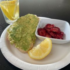 A picture of Healthy avocado breakfast plate.