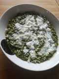#613 Risotto con crema di spinaci e zucchine e stracciata di bufala 🥬🥒🍚