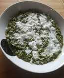 #613 Risotto con crema di spinaci e zucchine e stracciata di bufala 🥬🥒🍚