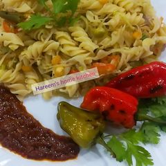 A picture of Spicy vegetables pasta by chef tayyaba.