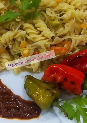 A picture of Spicy vegetables pasta by chef tayyaba.