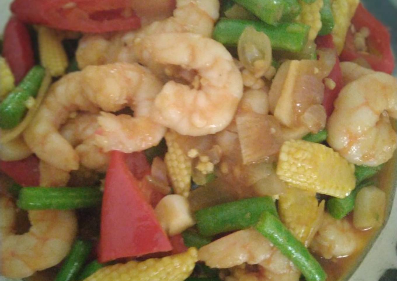 Tumis buncis putren udang