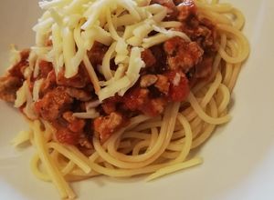Zdjęcie przepisu Spaghetti z passatą pomidorową.