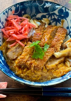 A picture of Hire-Katsudon (fried fillet pork on rice).