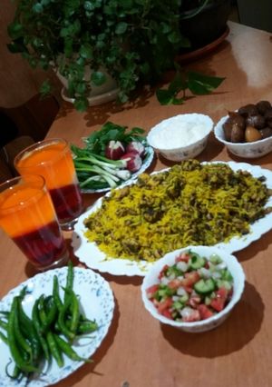 عکسی از دستور شوید پلو با لوبیا چشم بلبلی