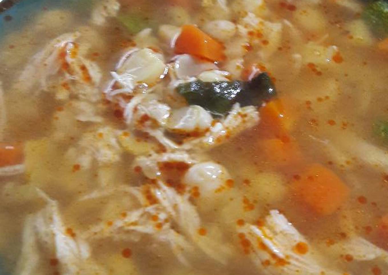 Nuestra comida de hoy, Caldo Tlalpeño 😉