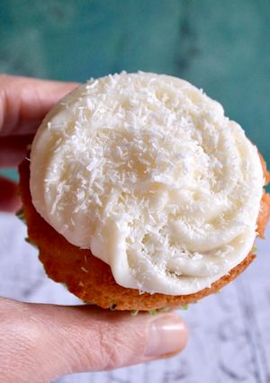 A picture of Lime Cupcakes with Coconut Frosting.