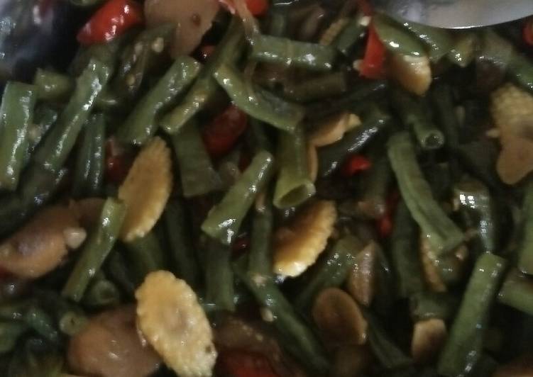 Resep Tumis pedas kacang panjang baso putren Anti Gagal