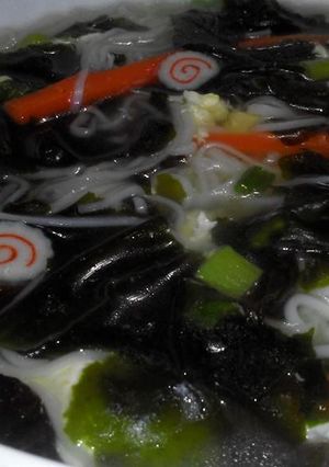 魚板紫菜蛋花麵線【澎湖野生水產】 的食譜成品照片