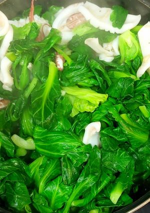 Hình của món Mầm bắp cải Sapa xào mực.
