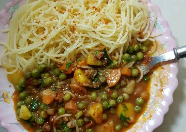 How to Prepare Perfect Peas,spaghetti and waru stew