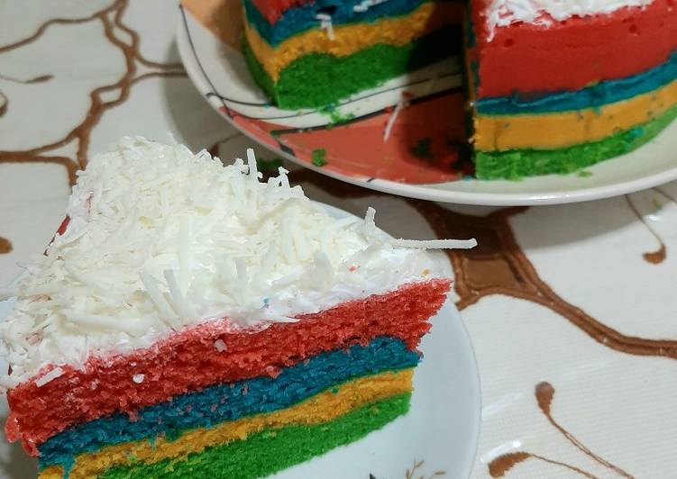 Resep Rainbow Steam Cake Anti Gagal