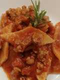 Testaroli della Lunigiana with Bolognese Ragù