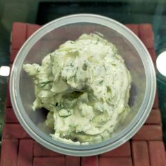 A picture of Cream Cheese Dip with Dill Leaves.