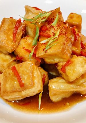 Hình của món Đậu hũ rim me.
