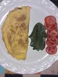 Omelette de espinacas y cebolla