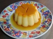Una foto de flan de soya