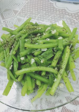 Hình của món Đọt bí xào tỏi.