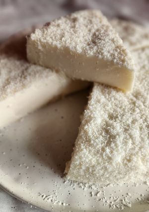 Une photo de Flan gourmand saveur coco