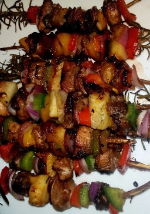 A picture of Chicken kebab barbeque#aurthors marathon.