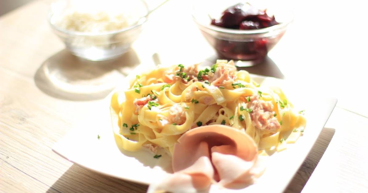 Fettuccine Alfredo con jamón Receta de Realmente Delicioso- Cookpad