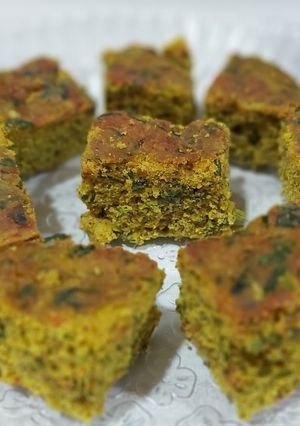 A picture of No Oil Baked Kothambir wadi (coriander leaves).