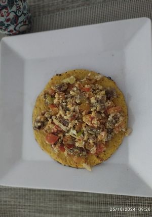 Una foto de Huevos revueltos con carne