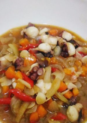 Foto resep Gurita cah Wortel Saus Tiram