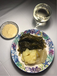 Una foto de Verduras al vapor con "all i oli" (ajo y aceite)