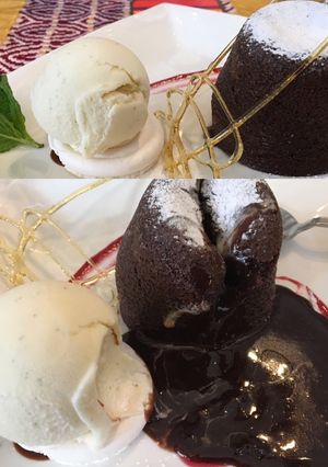 Una foto de Volcán de chocolate