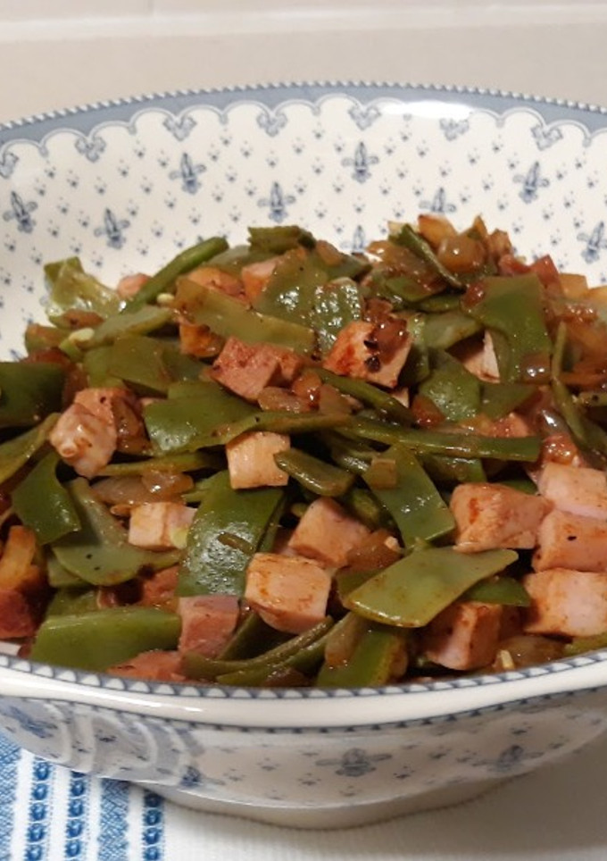 Una foto de Ensalada templada de judías verdes
