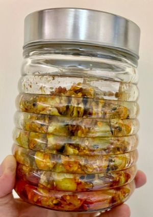 A picture of Instant Lasoda & Raw Mango 🥭 Pickle.
