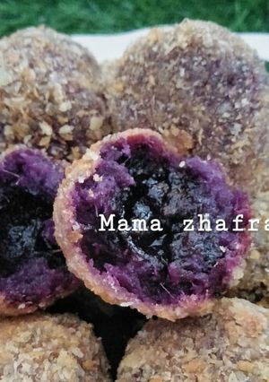 Foto resep Bola ubi ungu isi coklat cemilan sehat balitaku