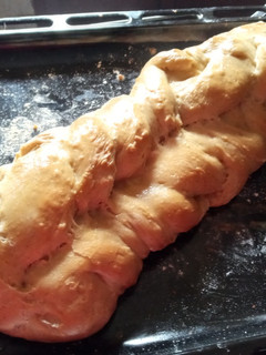 A picture of Egg Twist Bread #BreadMaking101 #HomeBreadMakingGang😇😊.