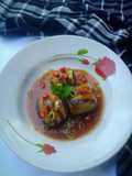 Terong isi tahu siram saus