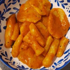 A picture of Dominican style dumplings.
