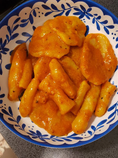 A picture of Dominican style dumplings.