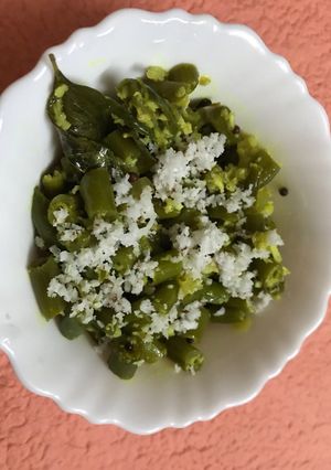 A picture of French Beans Dry Vegetable with Coconut.