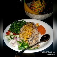 A picture of Rice and beans wit palm oil nd pepper by s@lma ful@rny.
